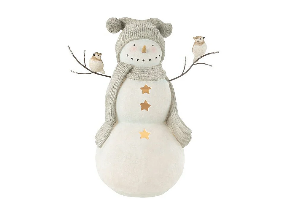 Pupazzo di neve in poliresina multicolore 43,5x26x50 cm