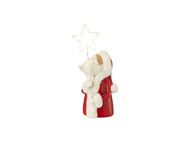 Papá Noel con LED en polirresina multicolor 13*11.5*35.5 cm