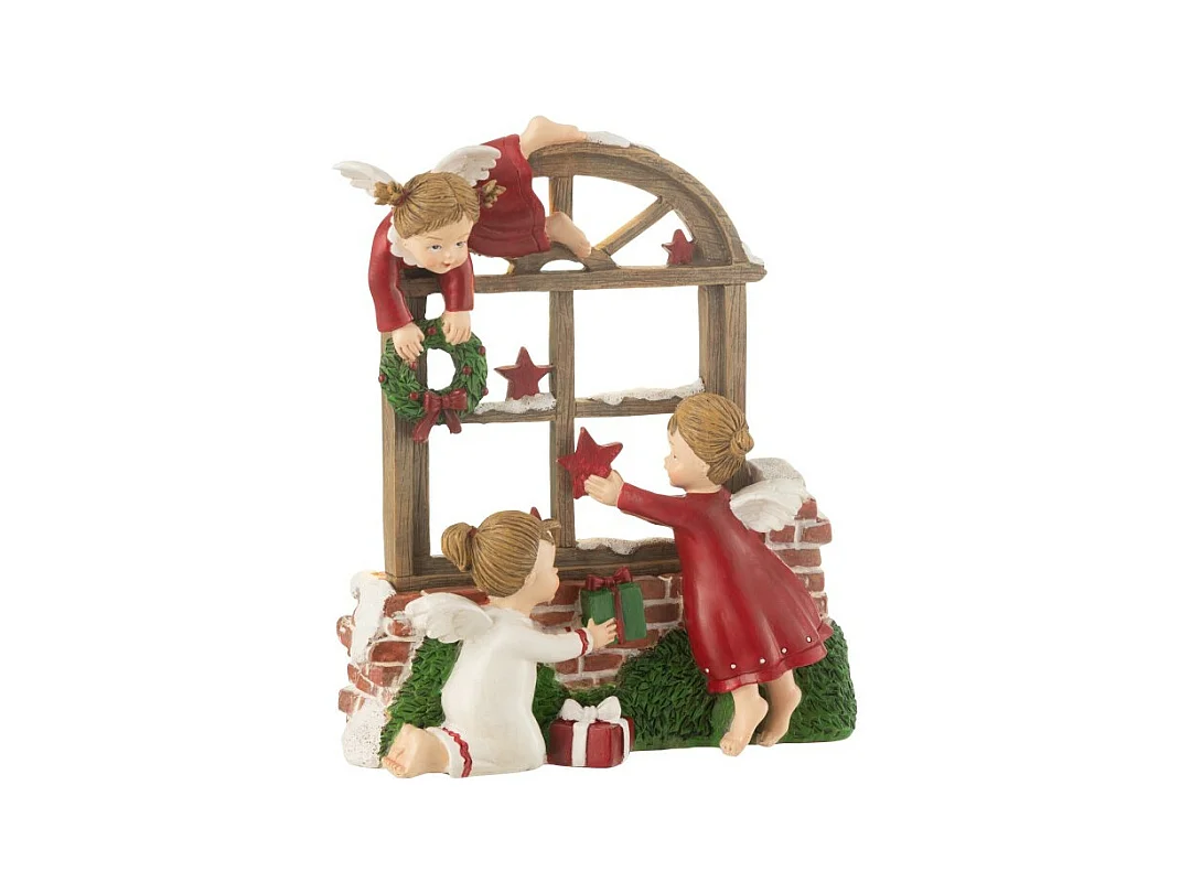 Oggetto decorativo natalizio a LED in poliresina multicolore 17x8x20,5 cm