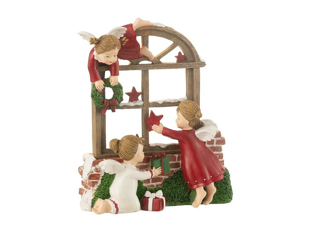 Objeto de decoración navideña con luces LED en poliresina multicolor 17*8*20.5 cm