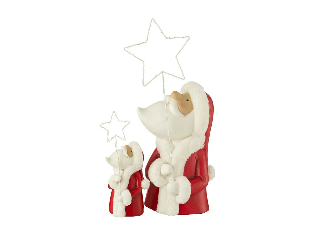 Babbo Natale a LED in poliresina multicolore 23x23x67 cm
