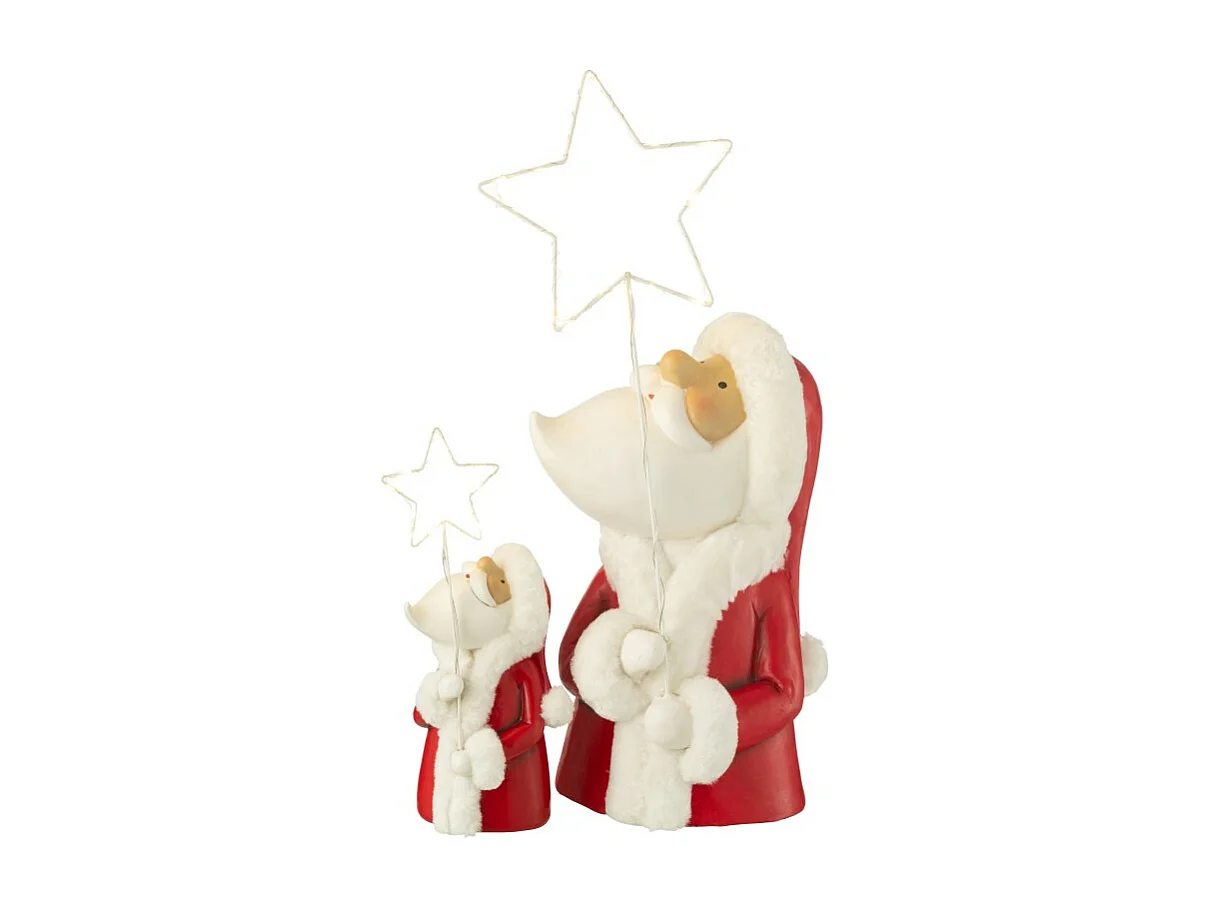 Papá Noel de polirresina multicolor con luces LED 23*23*67 cm