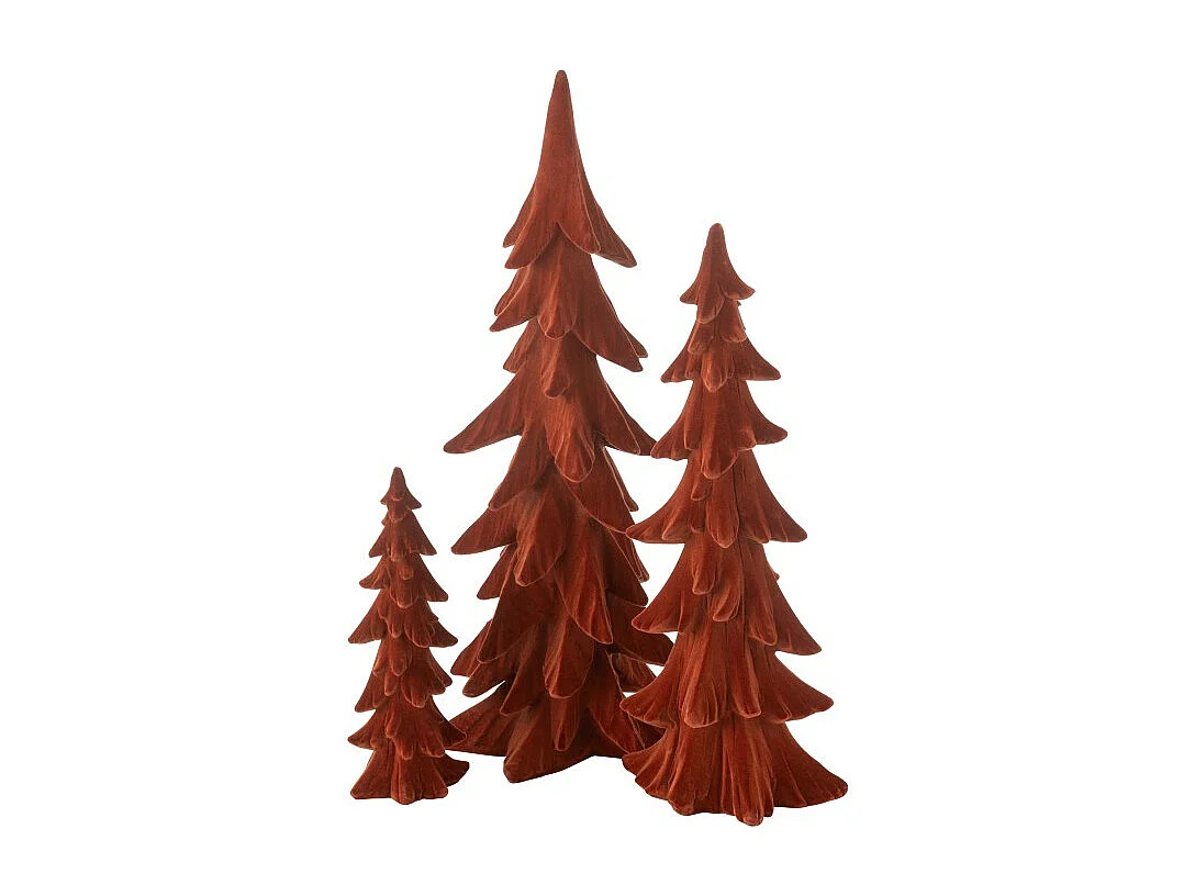 Albero di Natale in resina poliestere rosso 16.5*15.5*44 cm