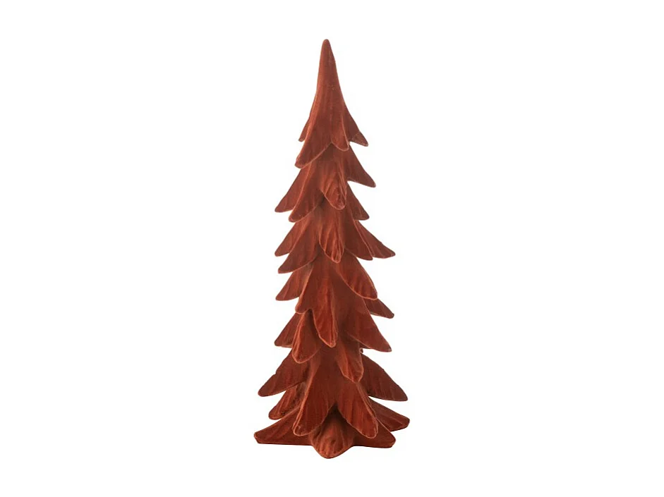 Sapin de Noël en polyrésine rouge 16.5*15.5*44 cm