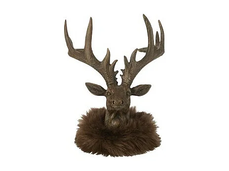 Cabeza de ciervo de resina marrón 14*15*16 cm
