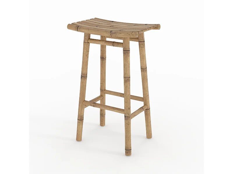 Taburete de bar exterior en bambú 74 cm - Vadella