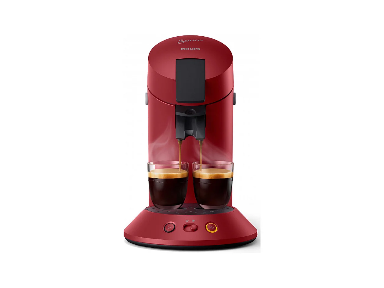 Pad-Kaffeemaschine PHILIPS CSA210/91 Intensives Rot mit Senseo Booster-Technologie und Crema Plus