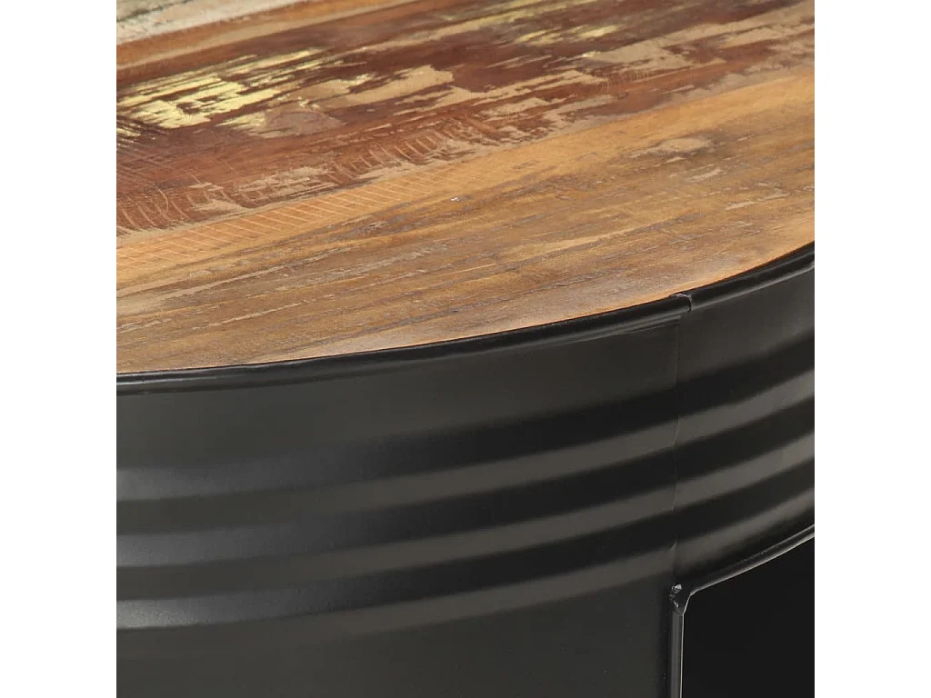 Couchtisch Schwarz 68x68x36 cm Altholz Massiv