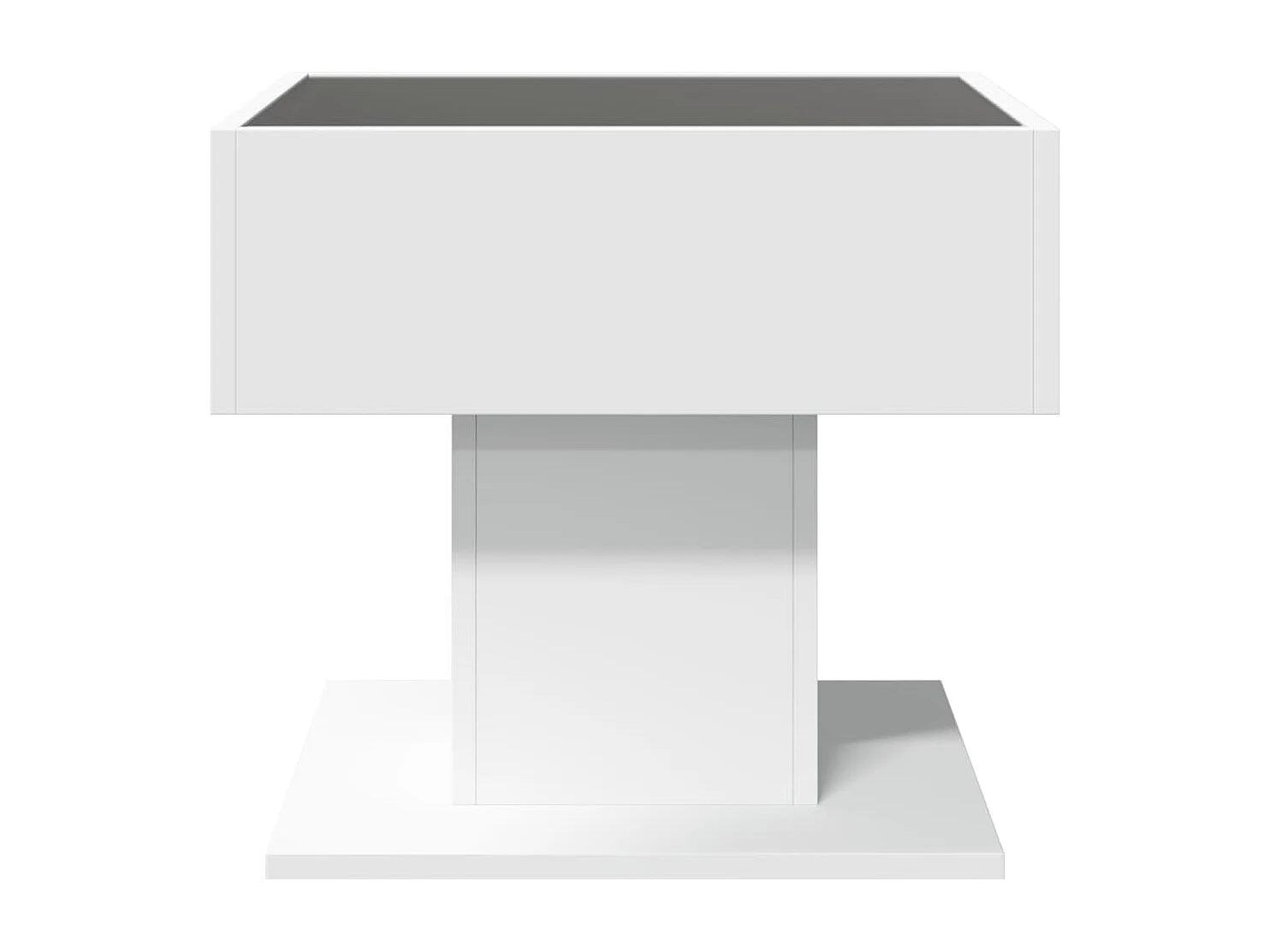 Tavolino Salotto con LED Bianco 50x50x45 cm Legno Multistrato