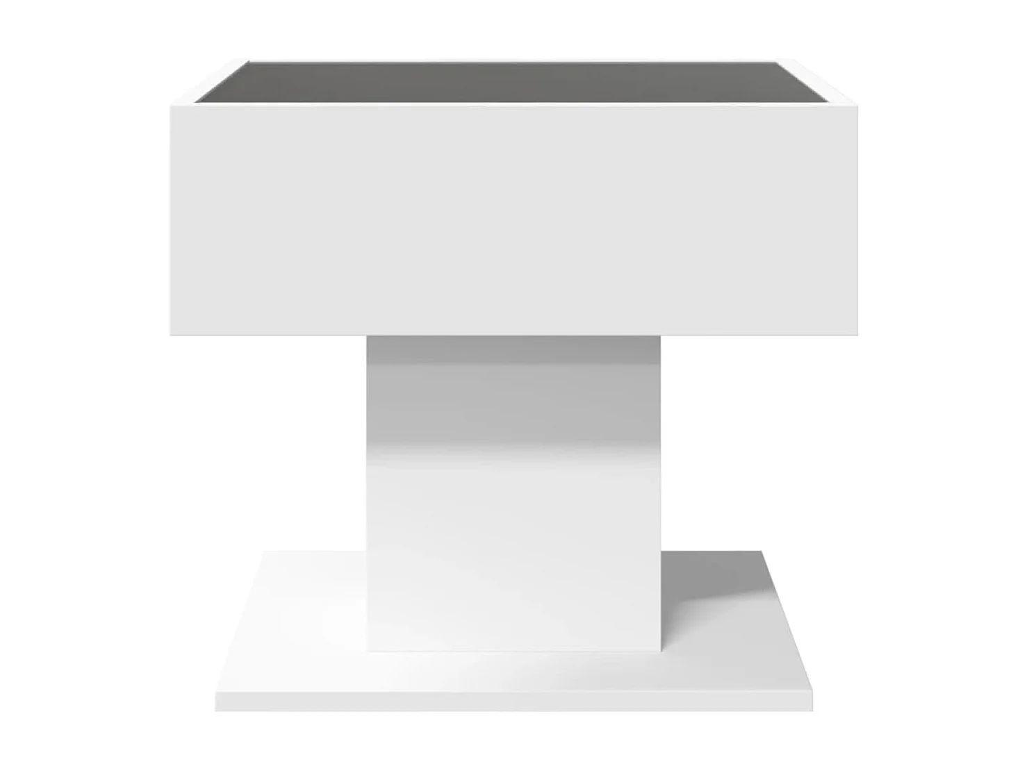 Tavolino Salotto con LED Bianco 50x50x45 cm Legno Multistrato