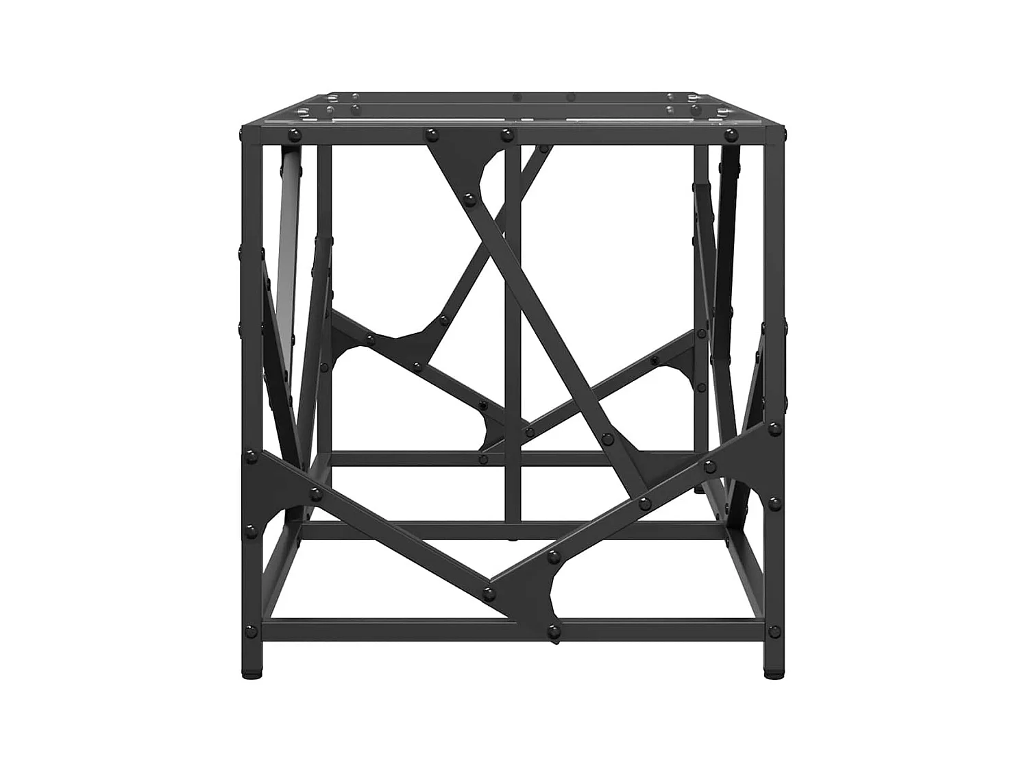 Mesa de centro c/ topo em vidro transparente 78,5x40x41 cm aço