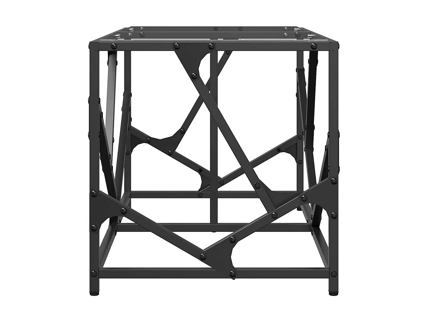 Tavolini con Piano Vetro Trasparente 2 pz 78,5x40x41 cm Acciaio