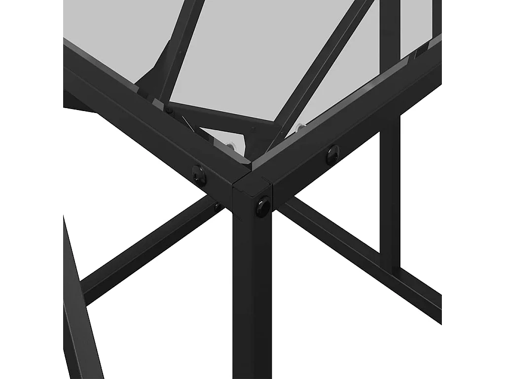 Tavolini con Piano Vetro Trasparente 2 pz 78,5x40x41 cm Acciaio