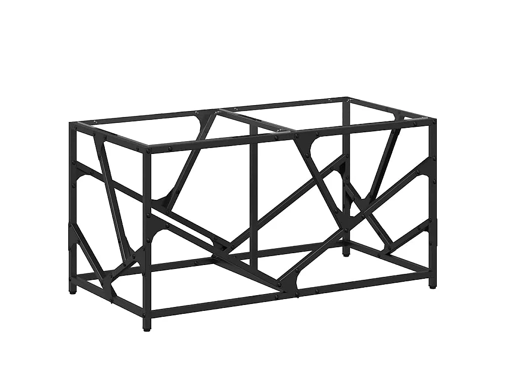 Table basse avec dessus en verre transparent 78,5x40x41cm acier