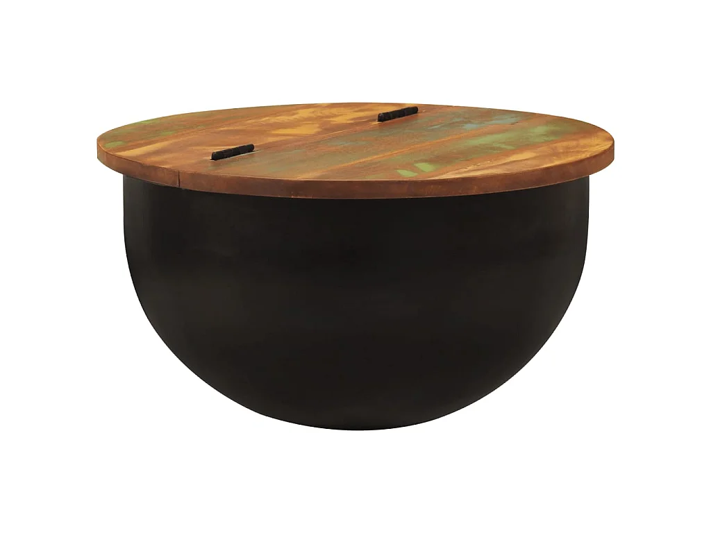 Salontafel 50x27 cm massief gerecycled hout zwart