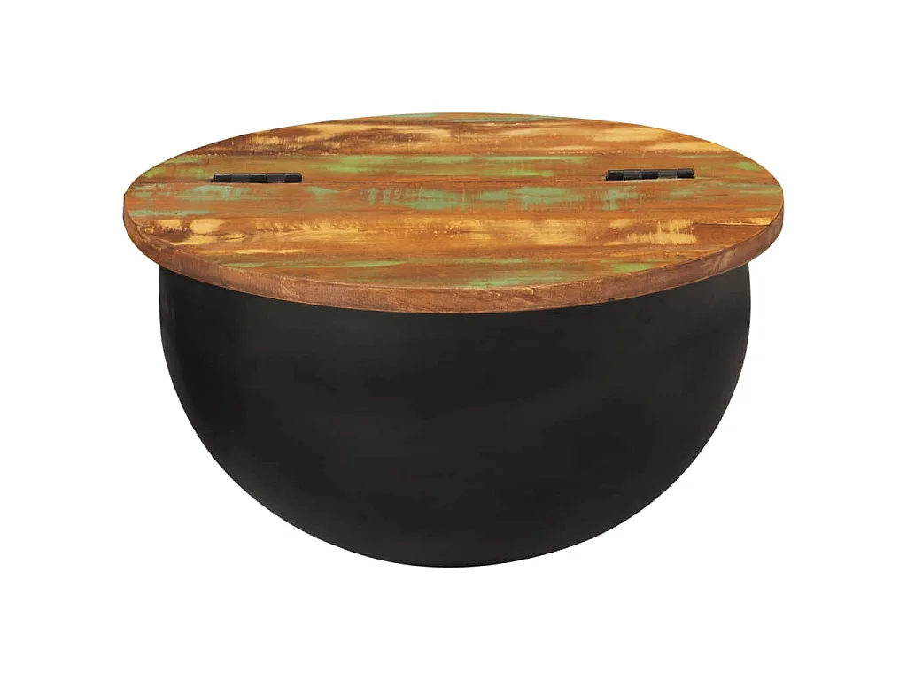 Salontafel 50x27 cm massief gerecycled hout zwart