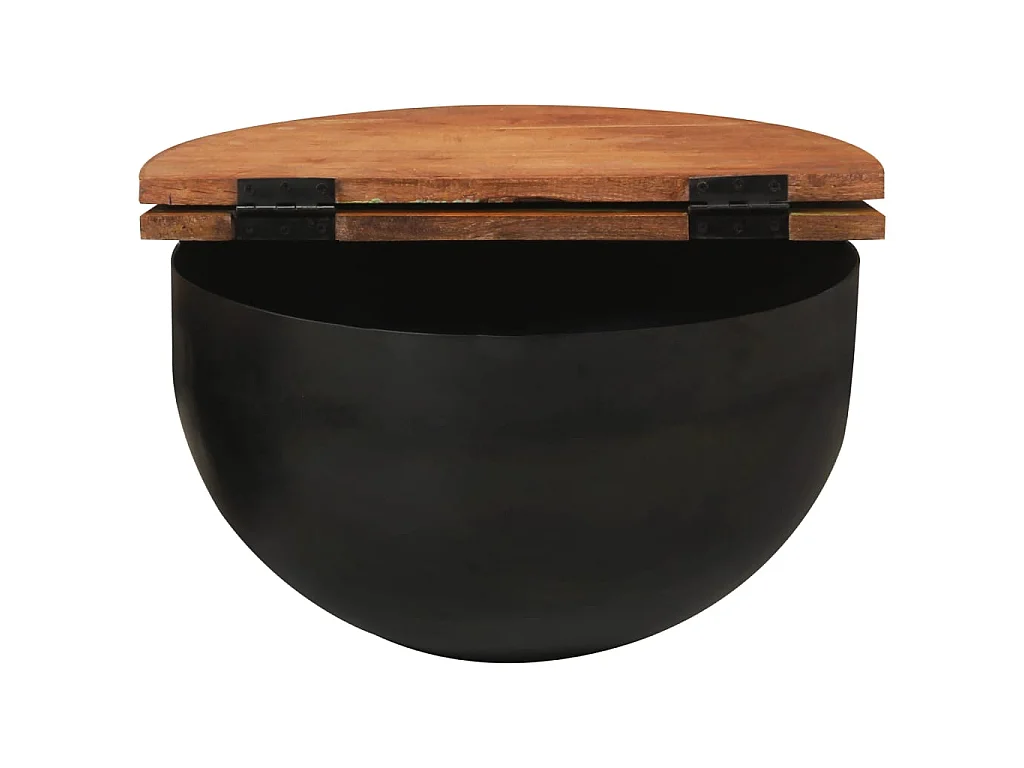 Salontafel 50x27 cm massief gerecycled hout zwart