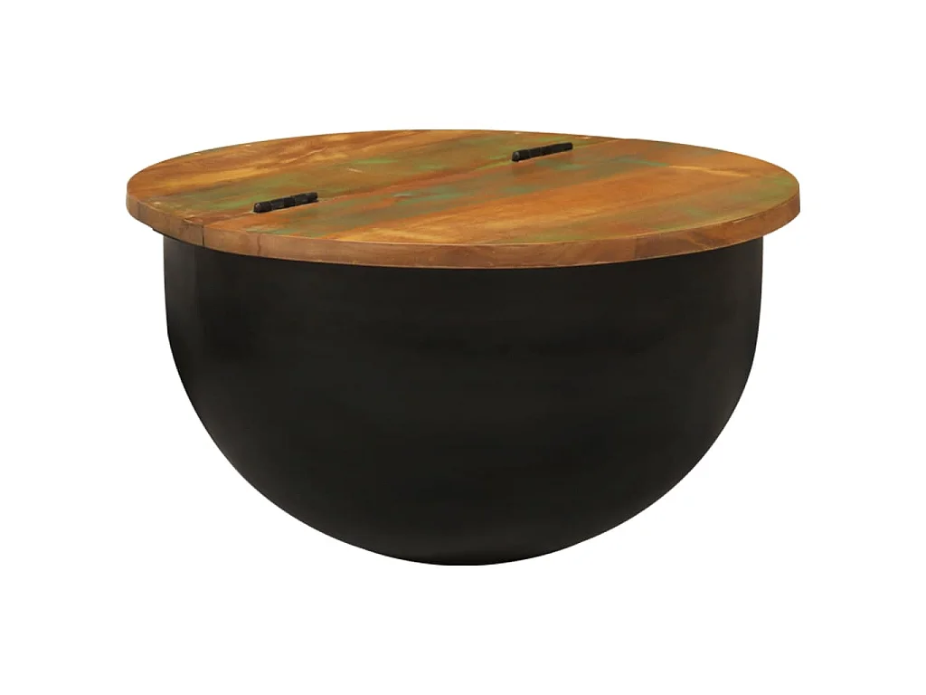 Salontafel 50x27 cm massief gerecycled hout zwart