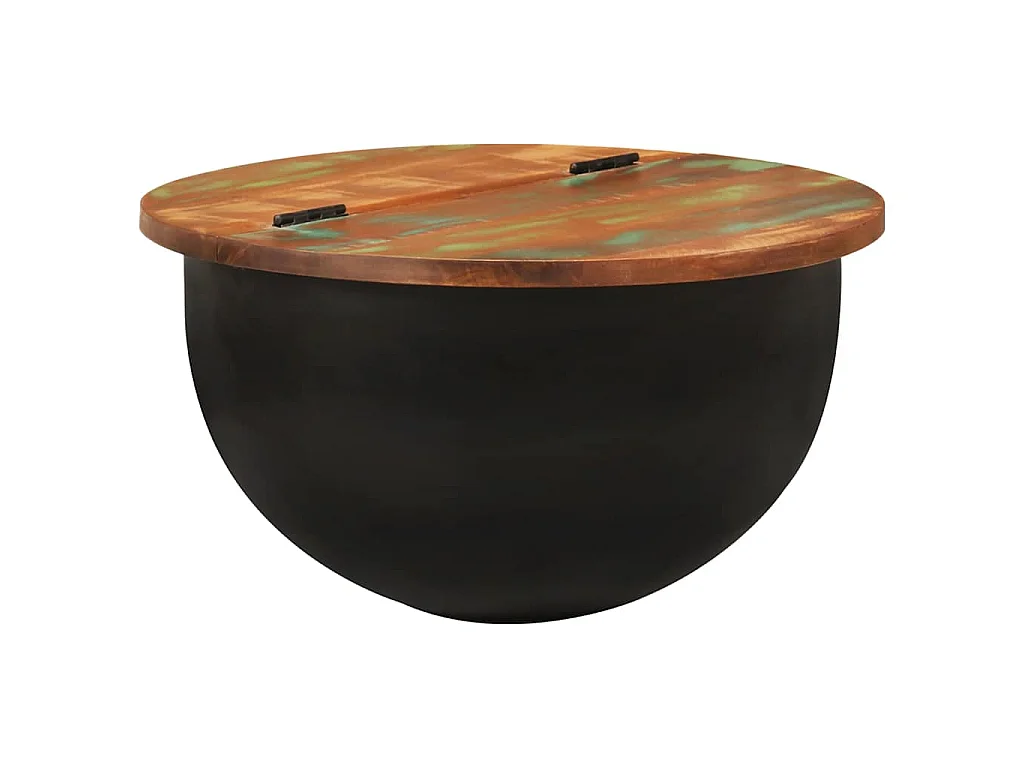 Salontafel 50x27 cm massief gerecycled hout zwart