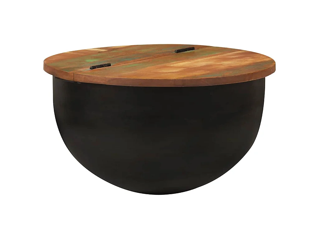 Salontafel 50x27 cm massief gerecycled hout zwart