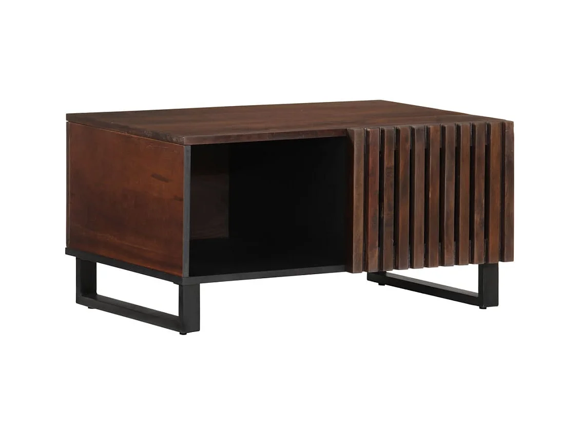 Table basse marron 80x51x40 cm bois de massif manguier