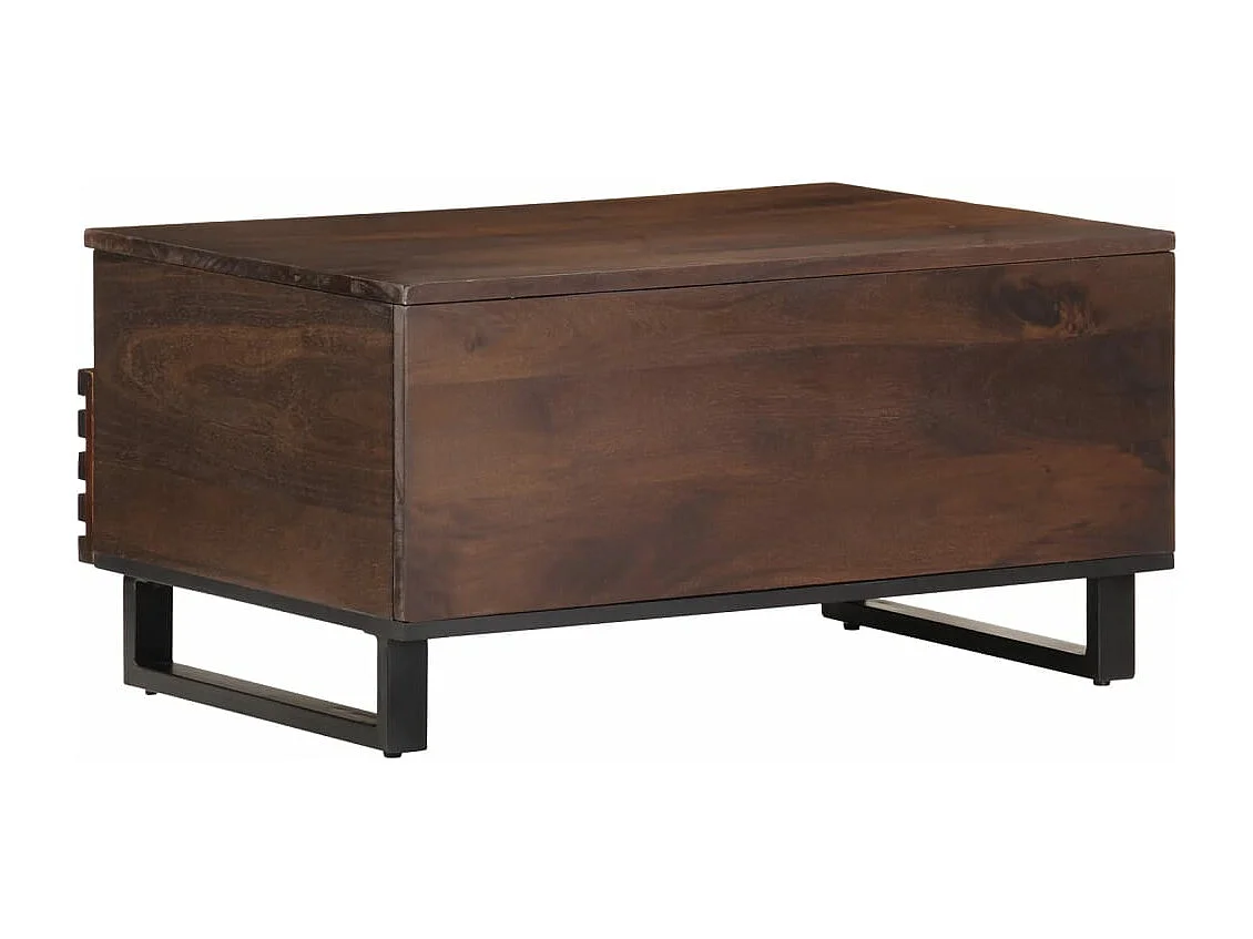 Table basse marron 80x55x40 cm bois de massif manguier