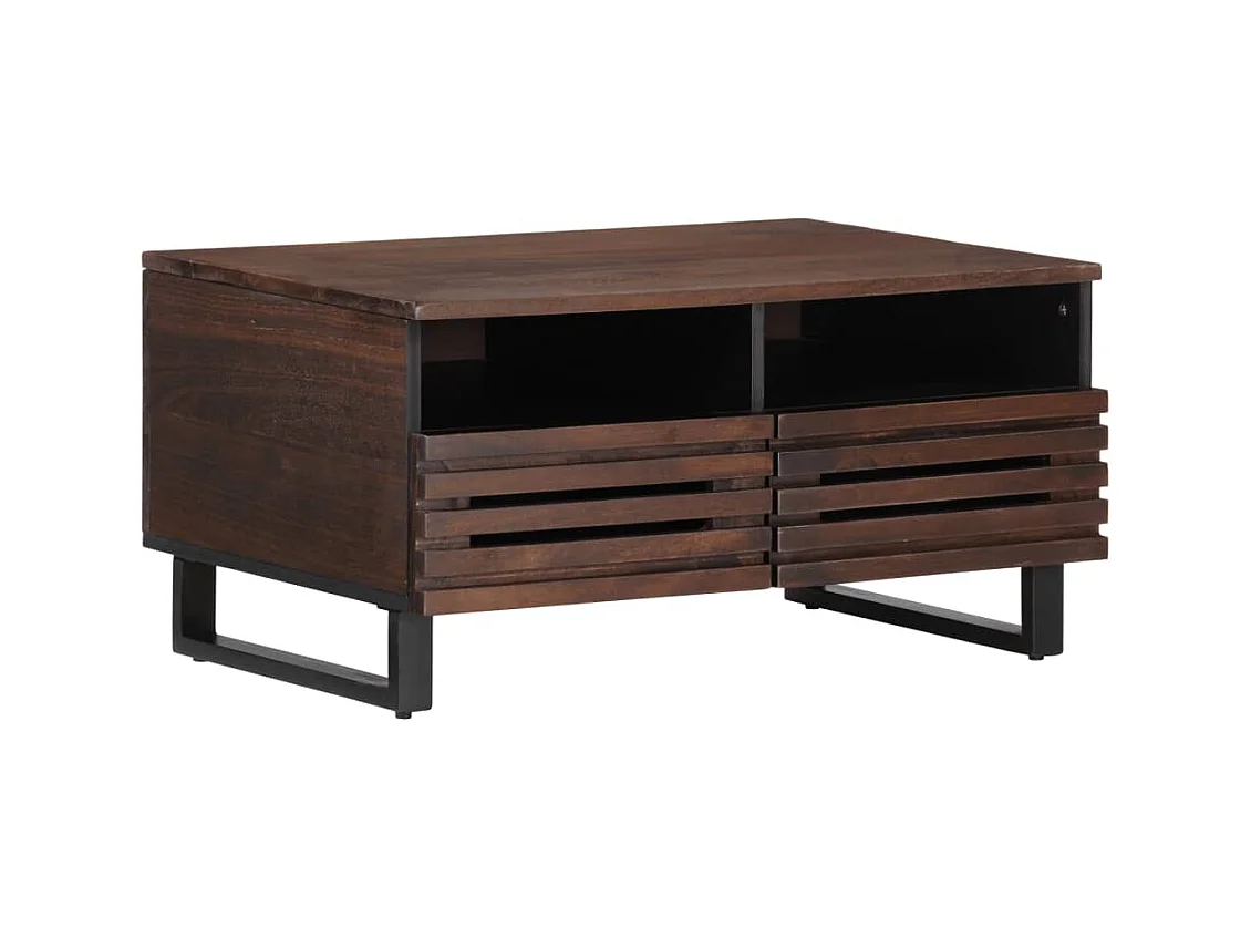 Table basse marron 80x55x40 cm bois de massif manguier