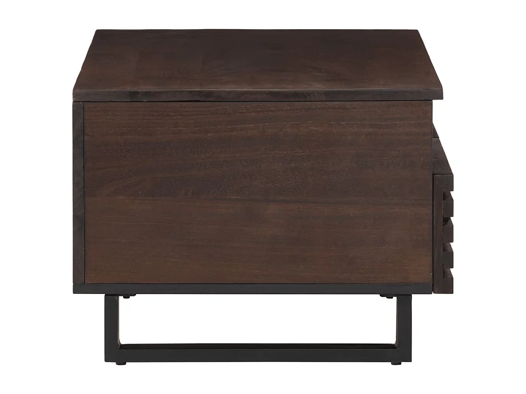 Table basse marron 80x55x40 cm bois de massif manguier