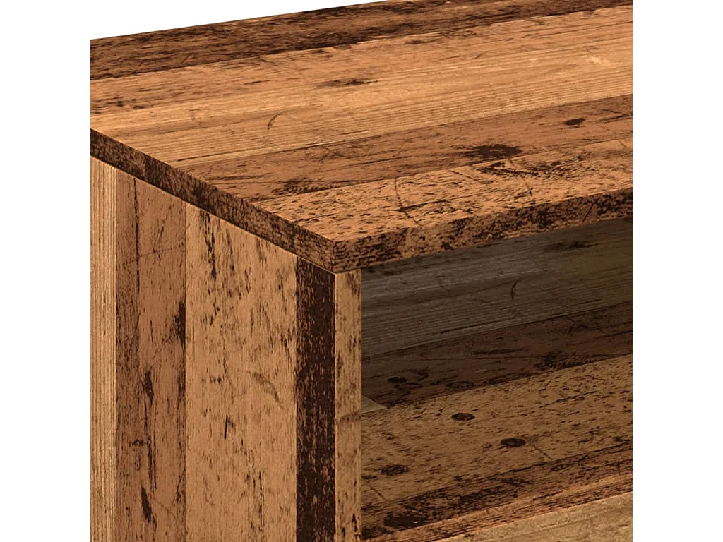 Table basse avec lumières LED vieux bois 90x49x40 cm