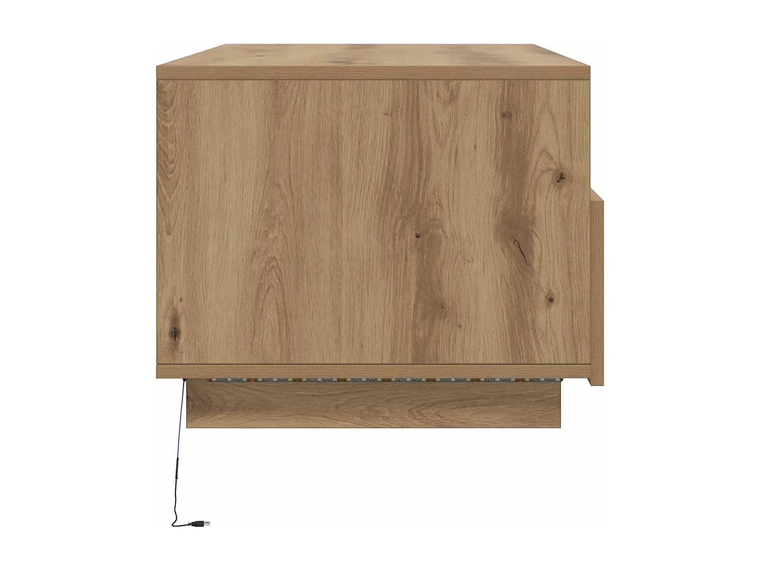 LED Stolik kawowy z dębu rzemieślniczego 90x49x40 cm