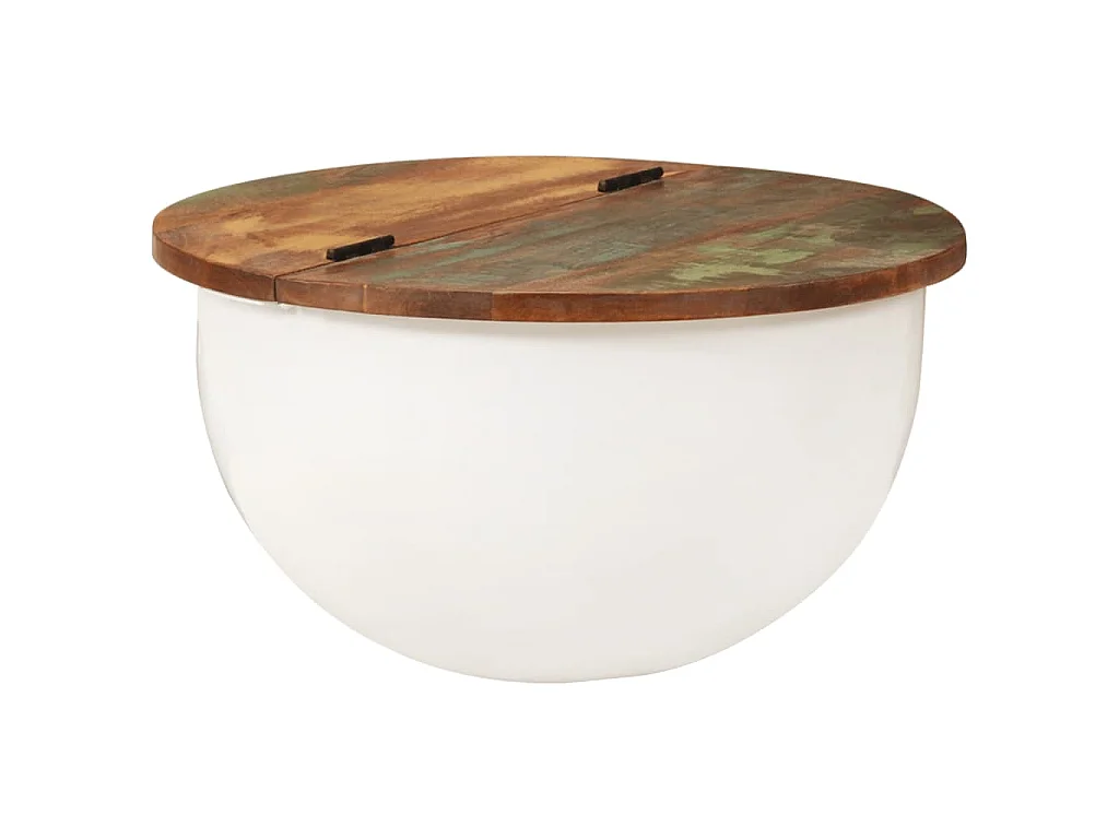 Salontafel 50x27 cm massief gerecycled hout wit