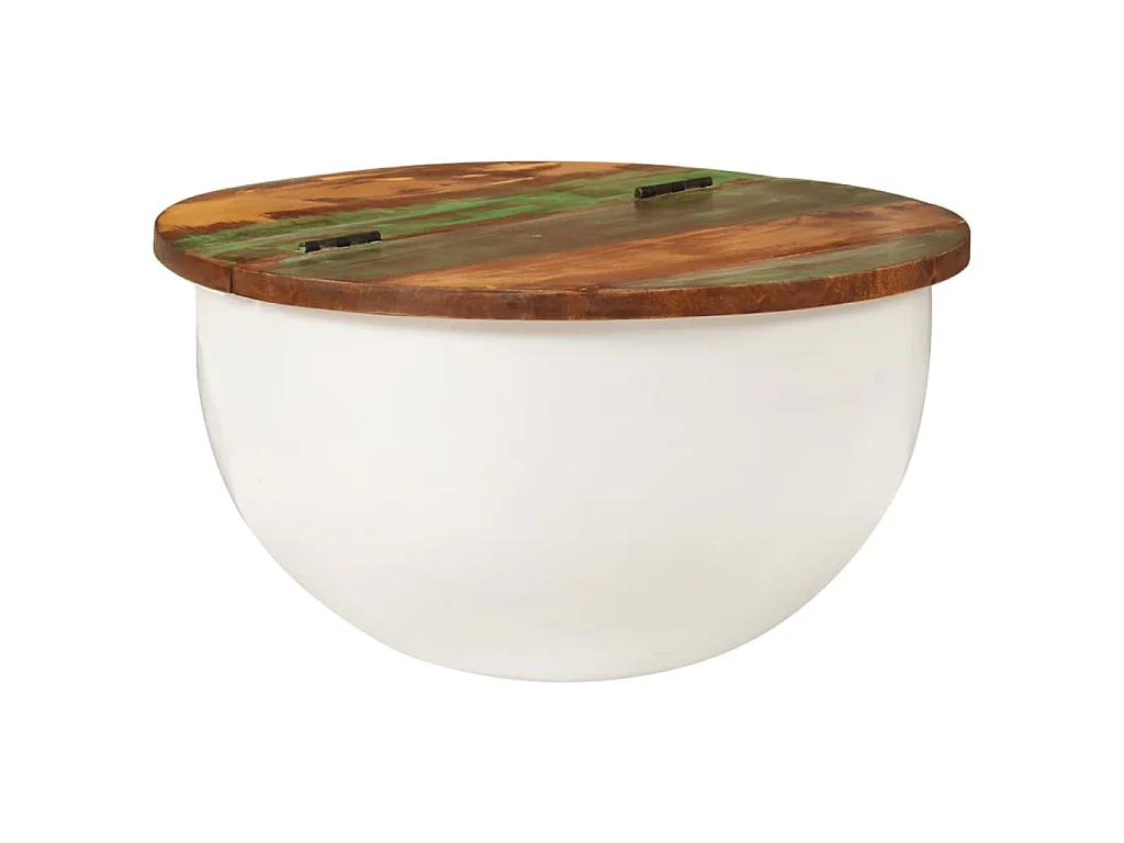 Salontafel 50x27 cm massief gerecycled hout wit