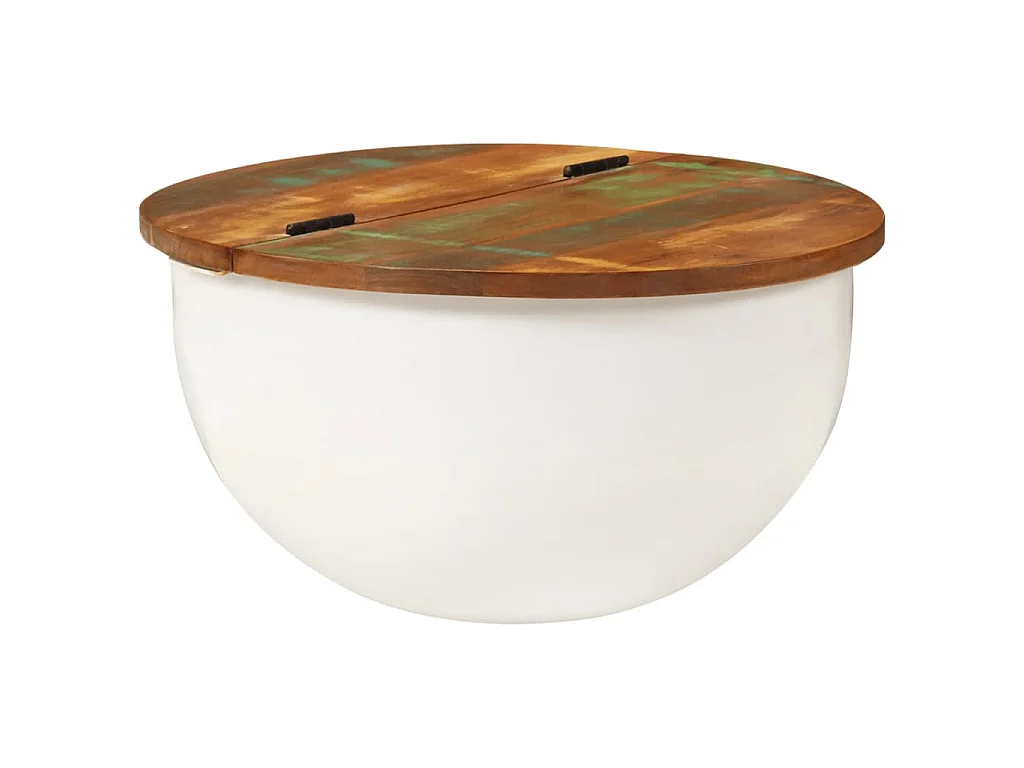 Salontafel 50x27 cm massief gerecycled hout wit