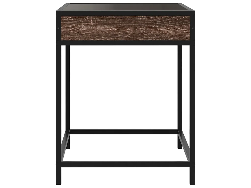 Table basse avec LED Infinity chêne marron 40x40x51 cm