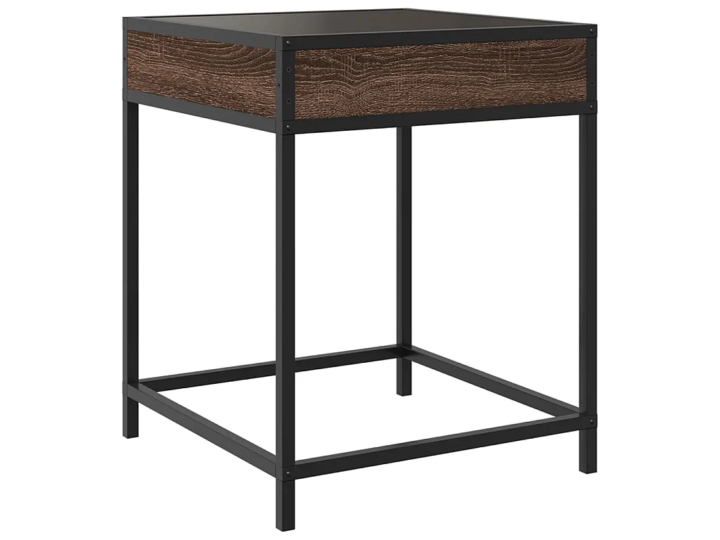 Table basse avec LED Infinity chêne marron 40x40x51 cm