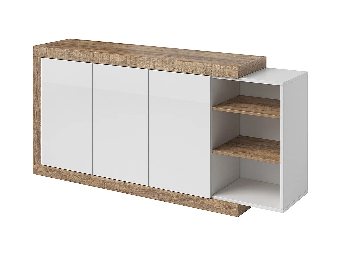 Buffet 3 portes Azior Blanc et Bois
