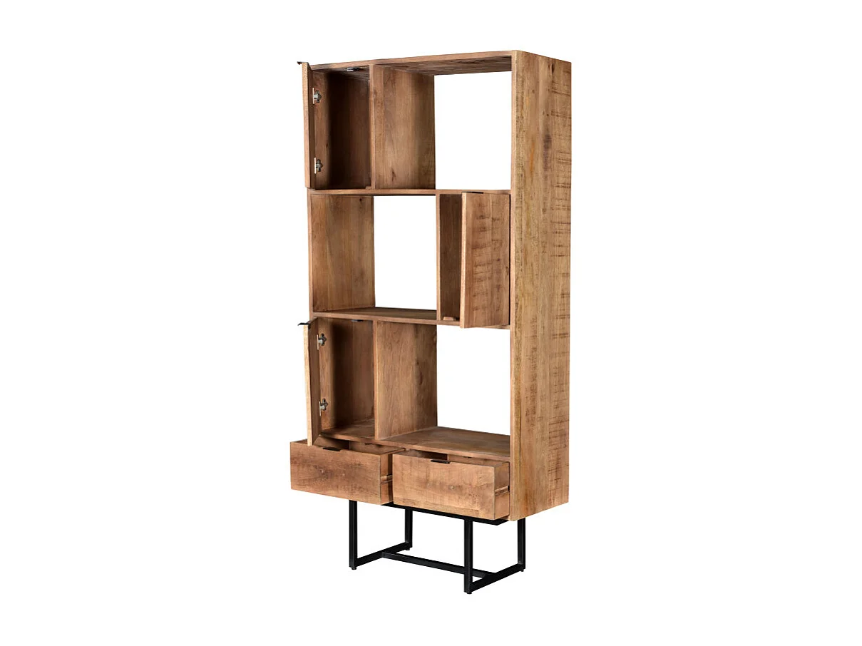 BILBAO-Etagère 6 cases en bois massif