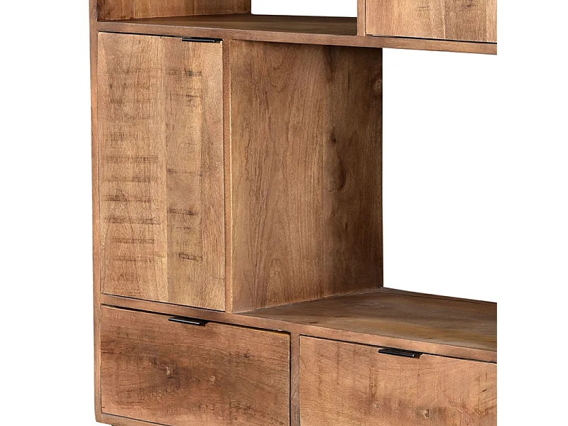 BILBAO-Etagère 6 cases en bois massif