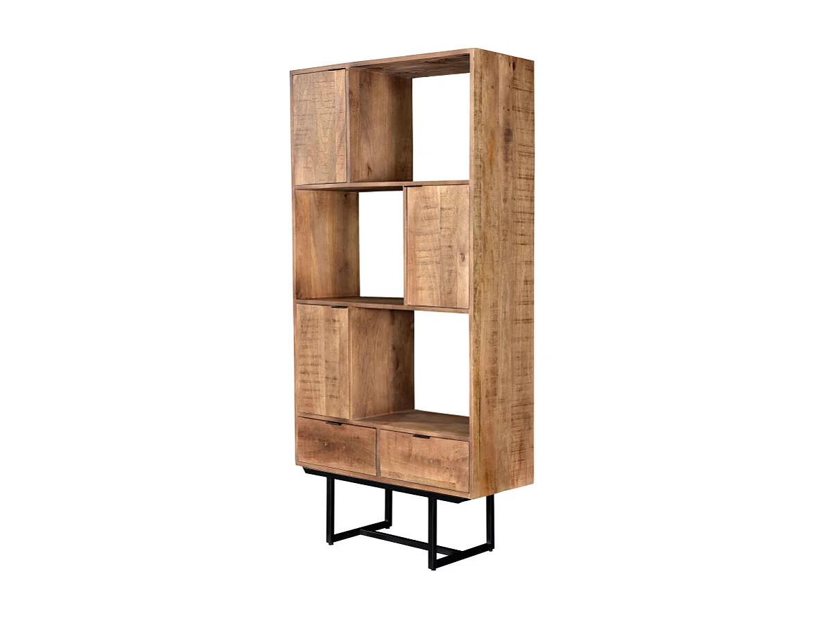 BILBAO-Etagère 6 cases en bois massif