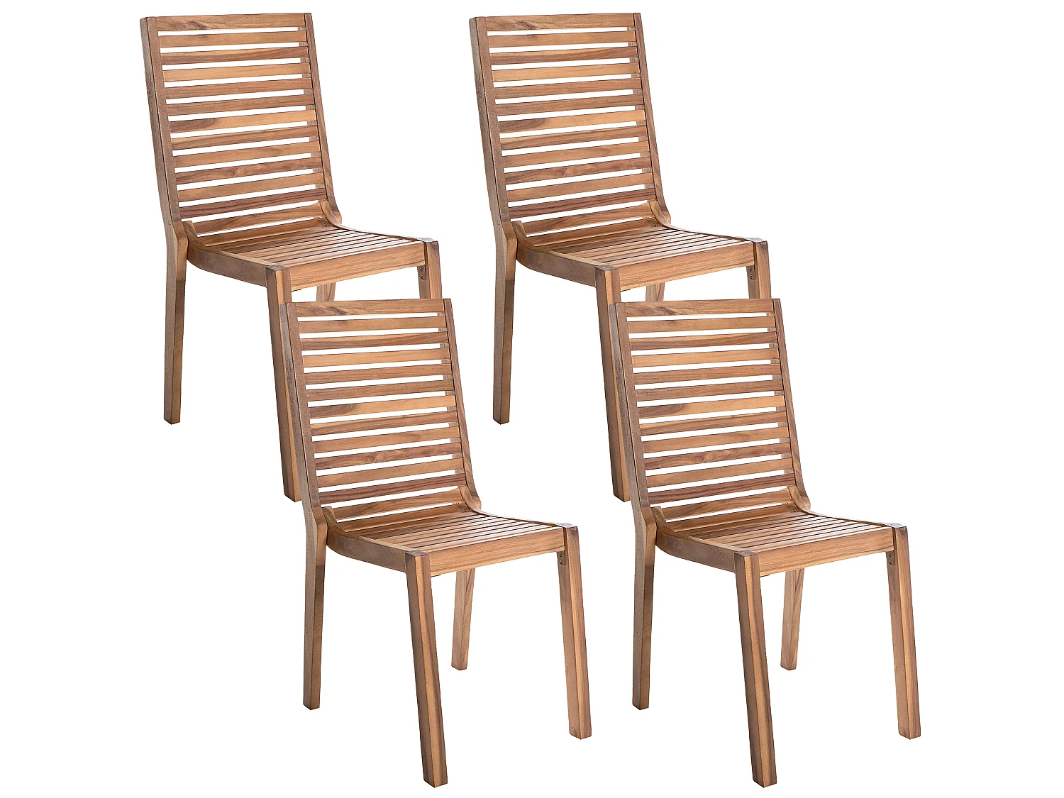 Set di 4 sedie da giardino OMBRIANO Legno di acacia certificato Marrone chiaro