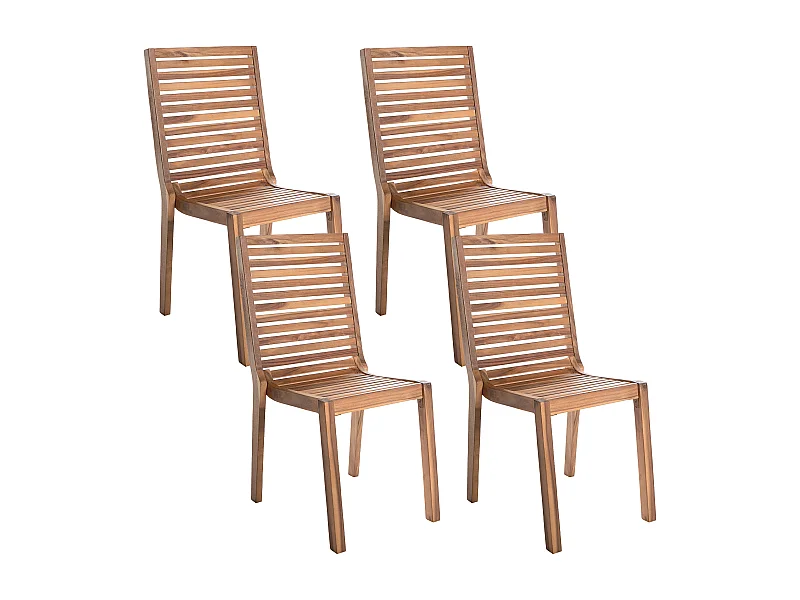 Set van 4 tuinstoelen OMBRIANO Gecertificeerd acaciahout Lichtbruin