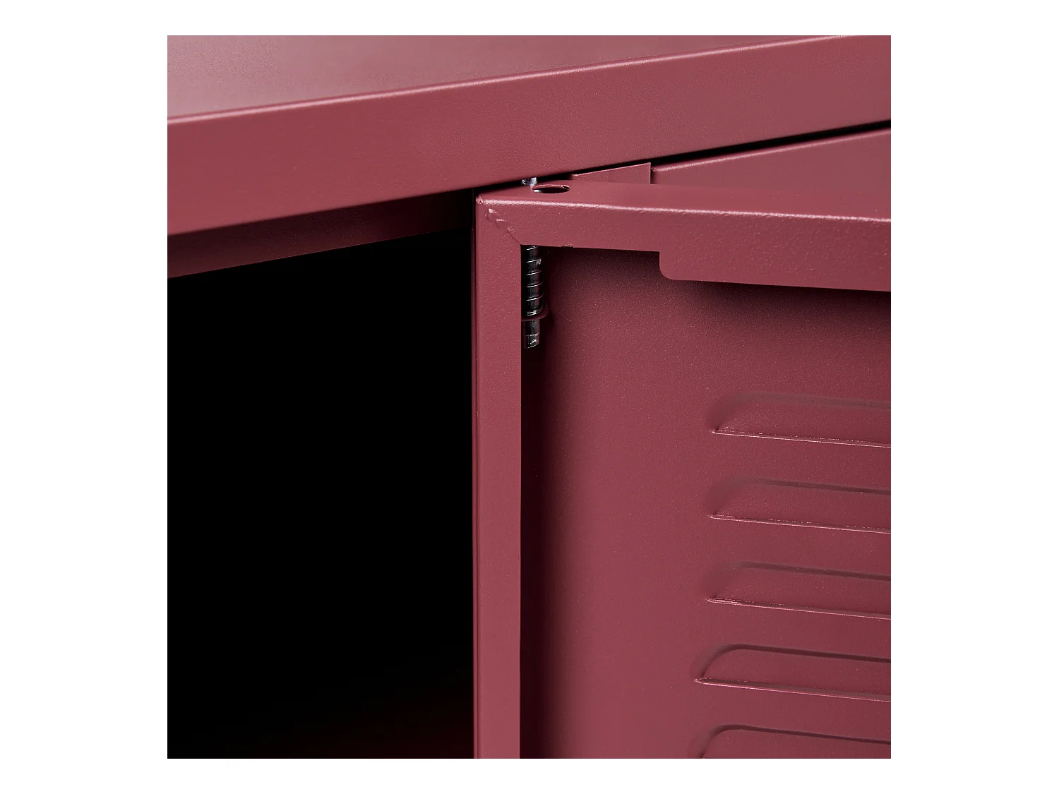 Sideboard in Dunkel Rot Stahl 3 Türen mit Griffen 2 Regalböden Cardiff