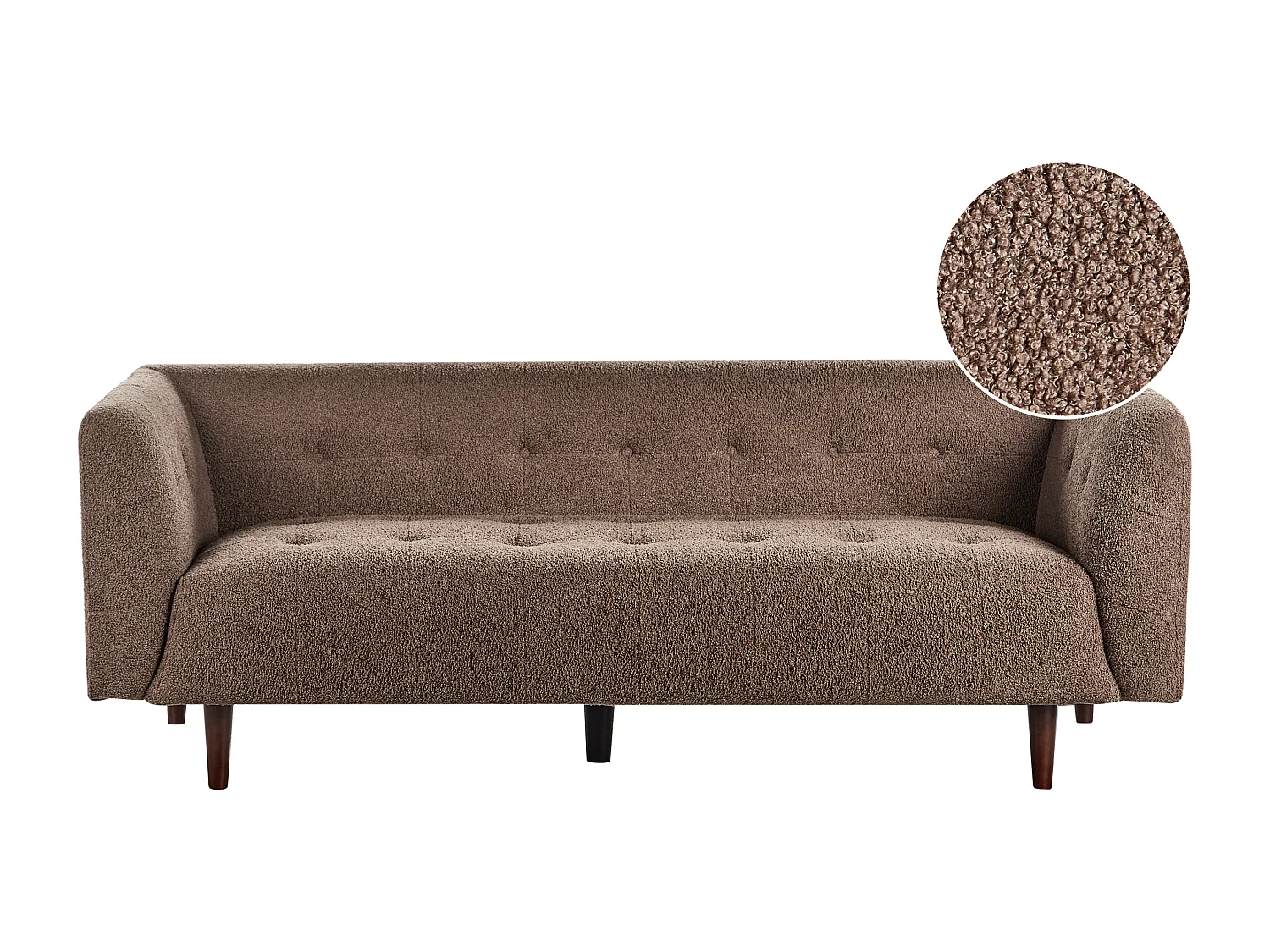 Sofa BYSKE Boucle Brązowy dla 3 osób