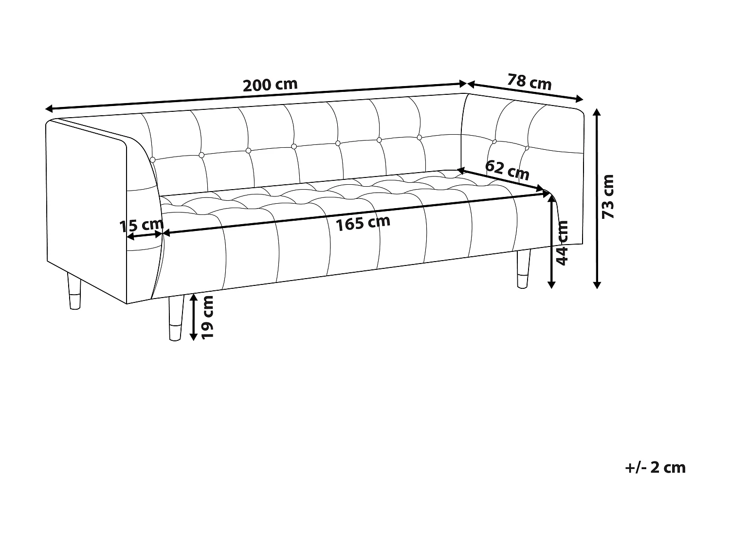 Sofa BYSKE Boucle Brązowy dla 3 osób