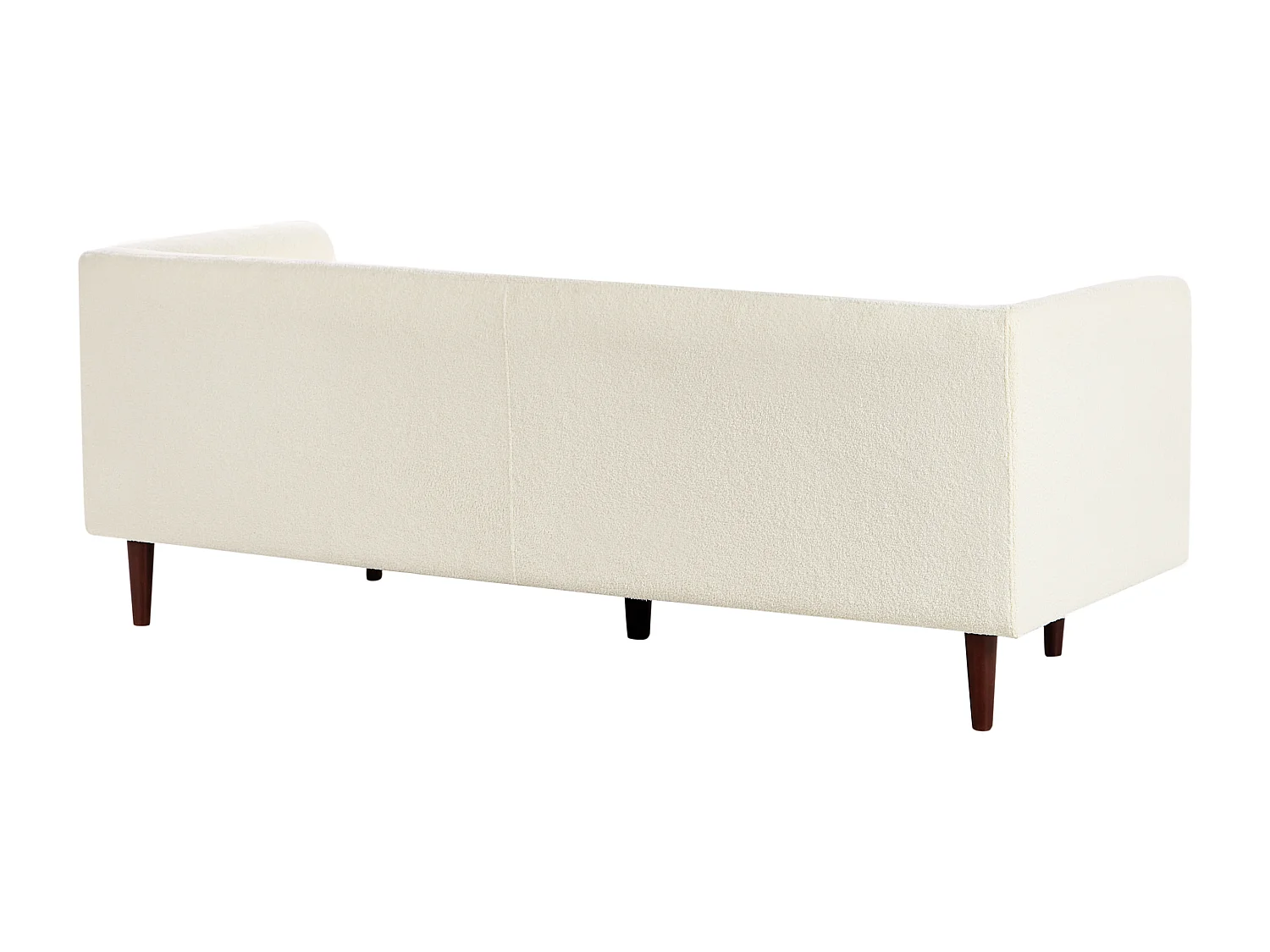 Sofá BYSKE Bouclé Branco creme 3 lugares