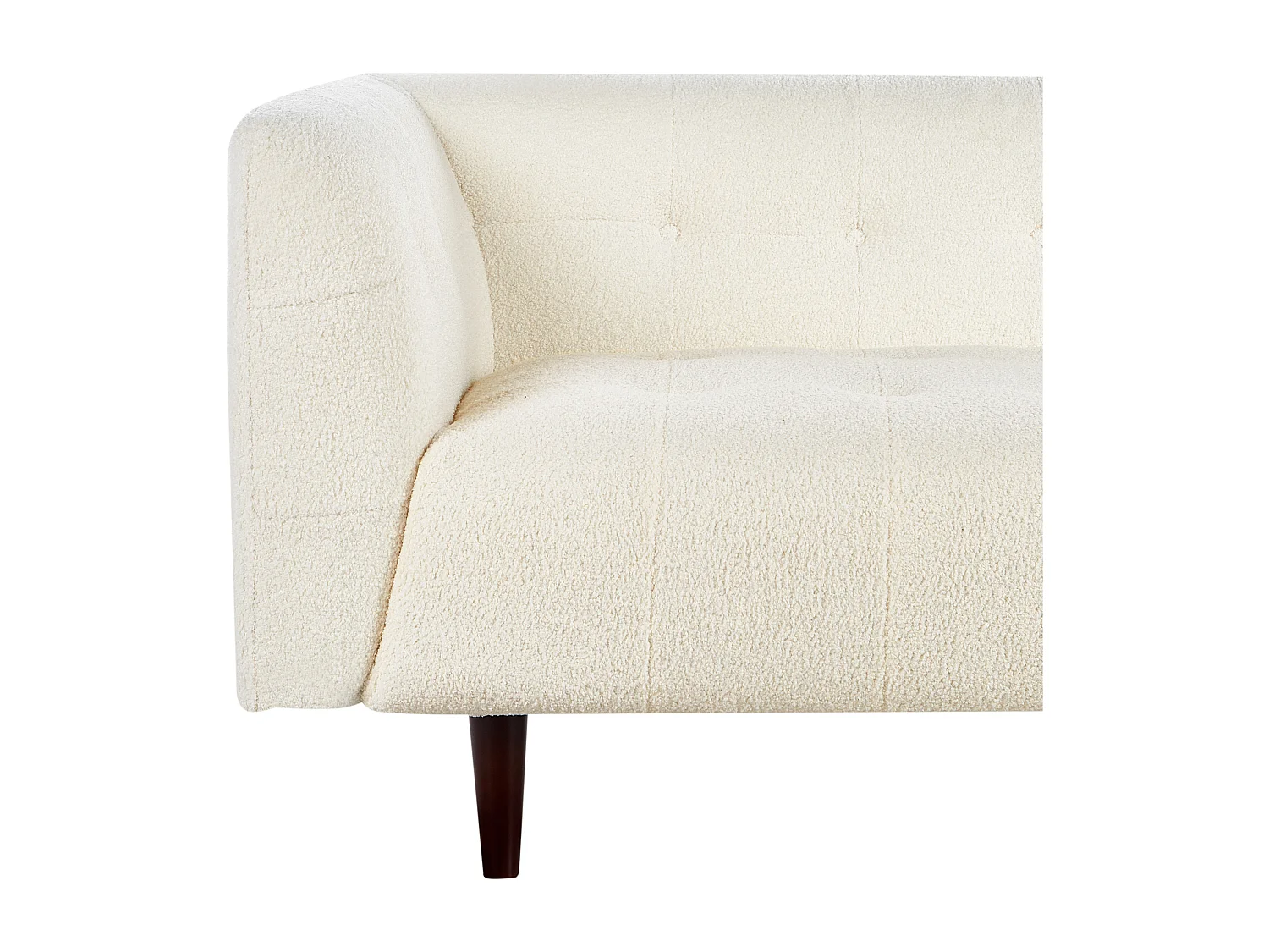 Sofá BYSKE Bouclé Branco creme 3 lugares