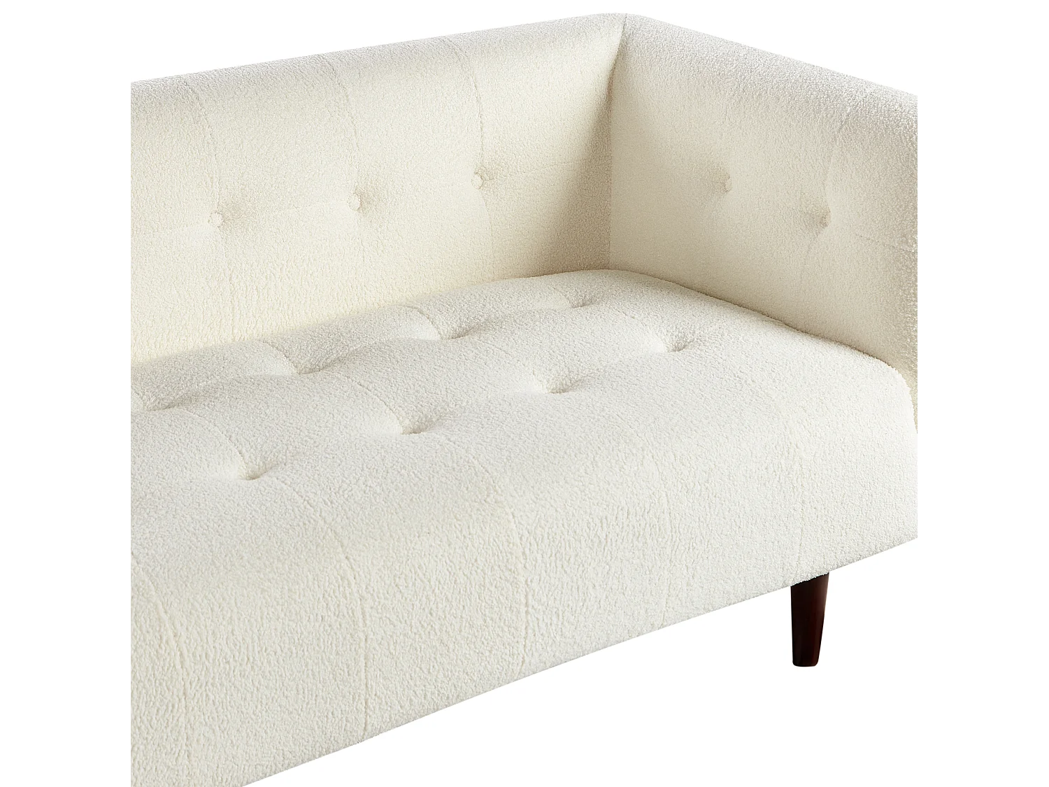 Sofá BYSKE Bouclé Branco creme 3 lugares