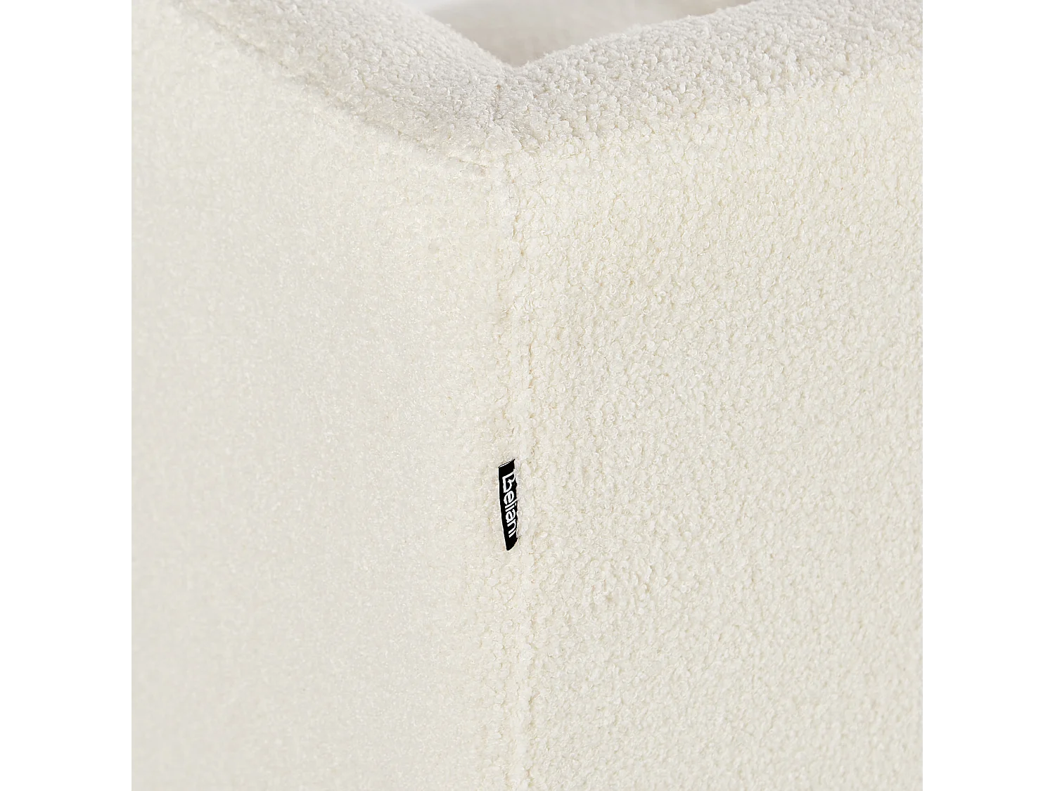 Sofá BYSKE Bouclé Branco creme 3 lugares