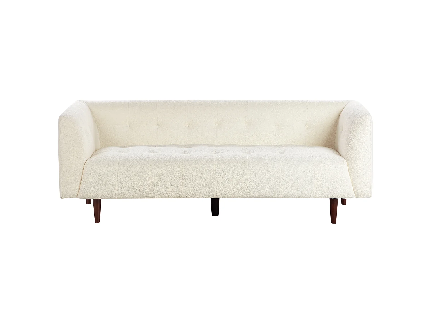 Sofa BYSKE Bouclé Cremeweiss 3-Sitzer