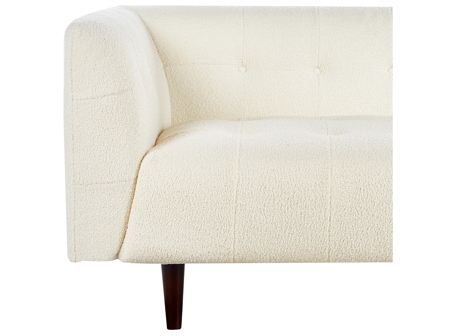 Sofa BYSKE Bouclé Cremeweiss 3-Sitzer